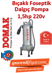 DOMAK ASM26 B4 1.5HP 220v Bıçaklı Foseptik Dalgıç Pompası