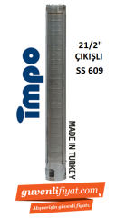 SS 609/21 - 10 HP 21/2'' ÇIKIŞLI KOMPLE PASLANMAZ ÇELİK KADEMELİ TEK DALGIÇ POMPA