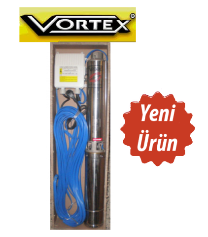 VORTEX 12 GMP 09 Kendinden 25mt Kablolu + Kum.panolu 4'' Paket Dalgıç Pompa