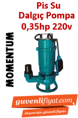 MOMENTUM P250F 0.35hp 220v Açık Fanlı Pis Su Dalgıç Pompa