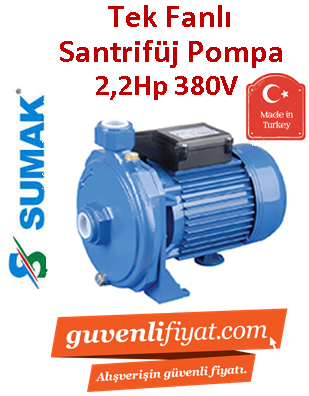 SUMAK SMT220 2.2Hp 380v Tek Fanlı Santrifüj Pompa