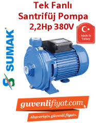 SUMAK SMT220 2.2Hp 380v Tek Fanlı Santrifüj Pompa