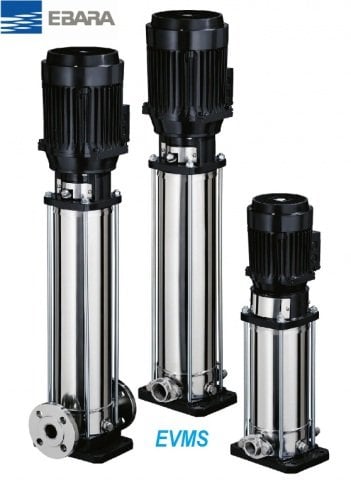 Ebara EVMSL5  10N5/2.2   3Hp 380V  Dikey Milli Çok Kademeli Paslanmaz Çelik İnline Pompa (AISI 316)