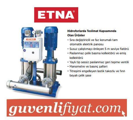 ETNA T2 KI 4-12/22 2x3 HP 380V İKİ POMPALI KOMPLE PASLANMAZ ÇELİK POMPALI SESSİZ HİDROFOR