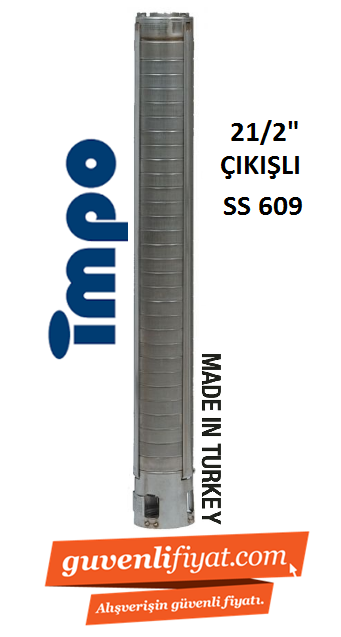 SS 609/39 - 20 HP 21/2'' ÇIKIŞLI KOMPLE PASLANMAZ ÇELİK KADEMELİ TEK DALGIÇ POMPA