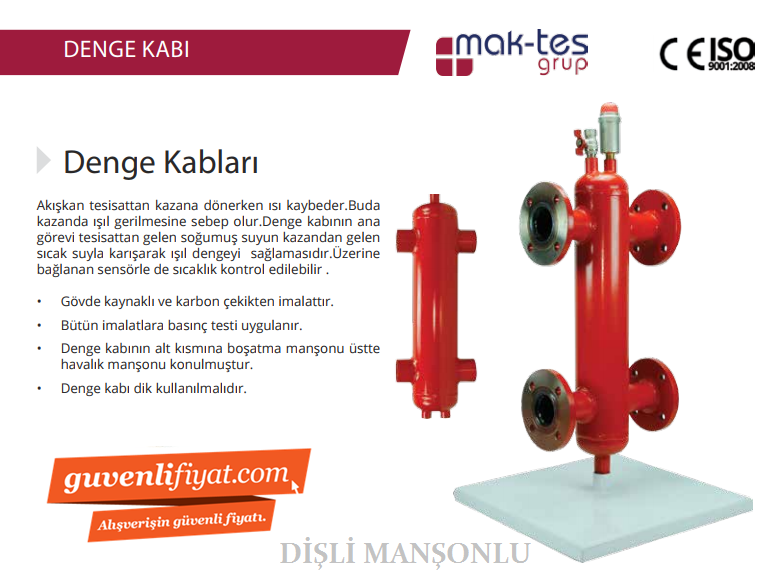 MT-DK04  Kcal/h 37.000 DN 11/4'' DİŞLİ MANŞONLU DENGE KABI