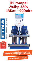 ETNA 2P EPH C-M68 2x4 HP 380v Koruma Panolu İki Pompalı Paket Hidrofor (13Kat - 900Daire)