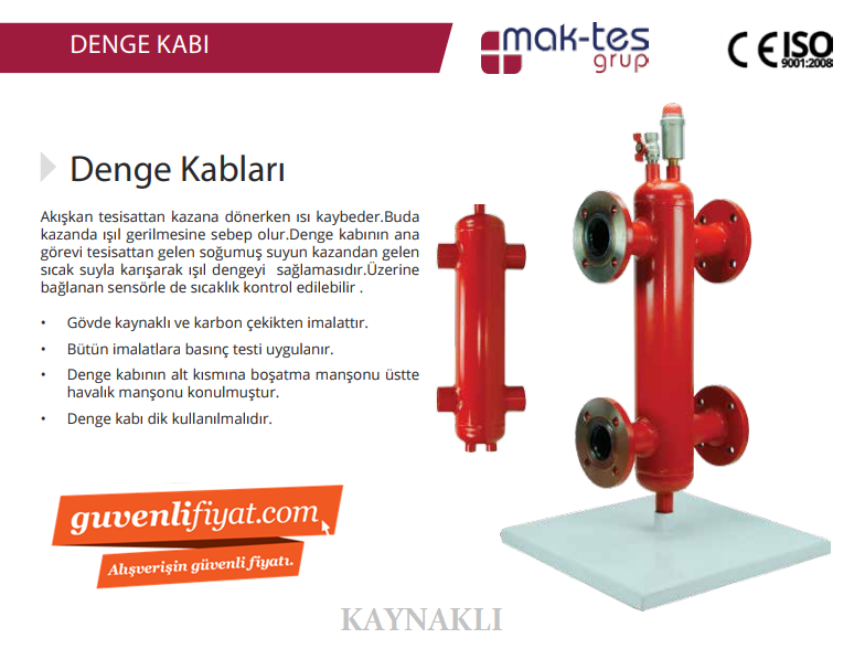 MT-DK04 Kcal/h 37.000 DN 11/4'' KAYNAKLI DENGE KABI