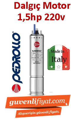 PEDROLLO 4PDm/1.5 1.5HP 220V Dalgıç motoru İtalyan Malı (motor)