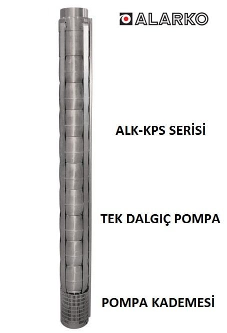 Alarko 6060/15   35Hp  6'' Paslanmaz Çelik Derin Kuyu Tek Dalgıç Pompa (Tek Pompa-Pompa Kademesi) ALK-KPS Serisi