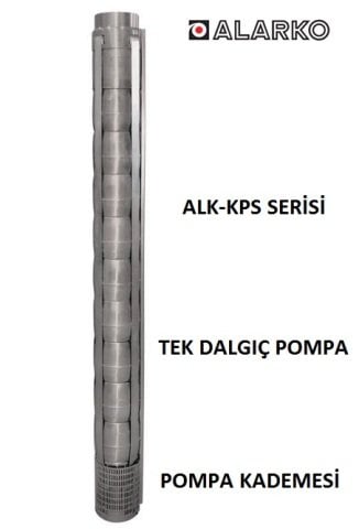 Alarko 6060/19   50Hp  6'' Paslanmaz Çelik Derin Kuyu Tek Dalgıç Pompa (Tek Pompa-Pompa Kademesi) ALK-KPS Serisi