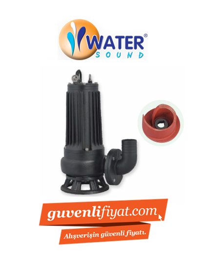 WATER WQ 10-7-0.75QG 1.HP 220V DÖKÜM GÖVDELİ PARÇALAYICILI ATIK SU DALGIÇ POMPA