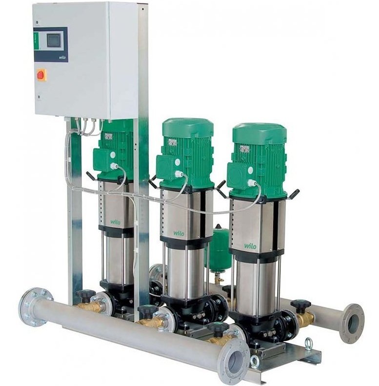WİLO  COE3-Helix FIRST V 404-5/16/E/S/0.55 kW -380V-0.75 HP-ÜÇ POMPALI  ÇOK KADEMELİ  PASLANMAZ, FREKANS KONVERTÖRLÜ HİDROFOR