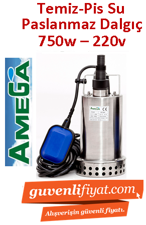 AMEGA TOX 750 750w 220v Paslanmaz Gövdeli Dalgıç Pompa