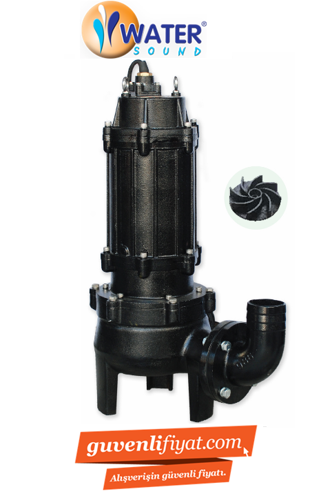 WATER 100U47.5 - 10 HP 380V DÖKÜM GÖVDELİ PARÇALAYICILI YÜKSEK İRTİFALI ATIK SU DALGIÇ POMPA (1450d/d)