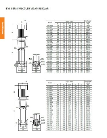 Etna EVS 32/14-300     40Hp 380V  Dik Milli Komple Paslanmaz Çelik Çok Kademeli Santrifüj Pompa