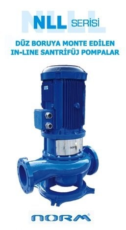 Norm NLL 40/160      5.5 kW  380V   Tek Kademeli İnline Tip Kuru Rotorlu Salyangoz Gövdeli Santrifüj Pompa (2900 d/dk)
