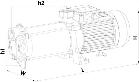 Sumak SYMT6 100/6  1Hp 380V  Noril Çarklı Yatay Milli Kademeli Pompa - 2900 d/d