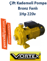 VORTEX VKD-100M 1HP 220v Çift Kademeli Pompa ( bronz fanlı )