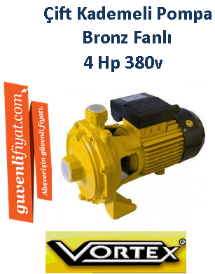 VORTEX VKD-400T 4HP 380v Çift Kademeli Pompa ( bronz fanlı )