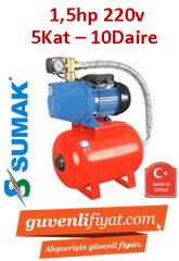 SUMAK SMJH 150 1.5hp 380v Döküm Gövdeli Paket Hidrofor 50lt Tanklı