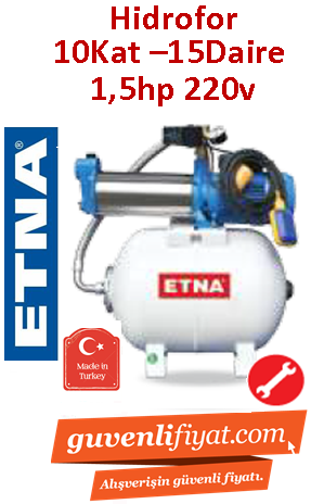 ETNA YPH 60-50 WS 1.5Hp 220v 50lt Tanklı Sessiz Kademeli Paket Hidrofor (5kat-10daire)