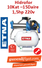 ETNA YPH 60-50 WS 1.5Hp 220v 50lt Tanklı Sessiz Kademeli Paket Hidrofor (5kat-10daire)