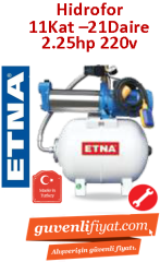 ETNA YPH 90-50 WS  2.2Hp 220v 50lt Tanklı Sessiz Kademeli Paket Hidrofor (11kat-21daire)