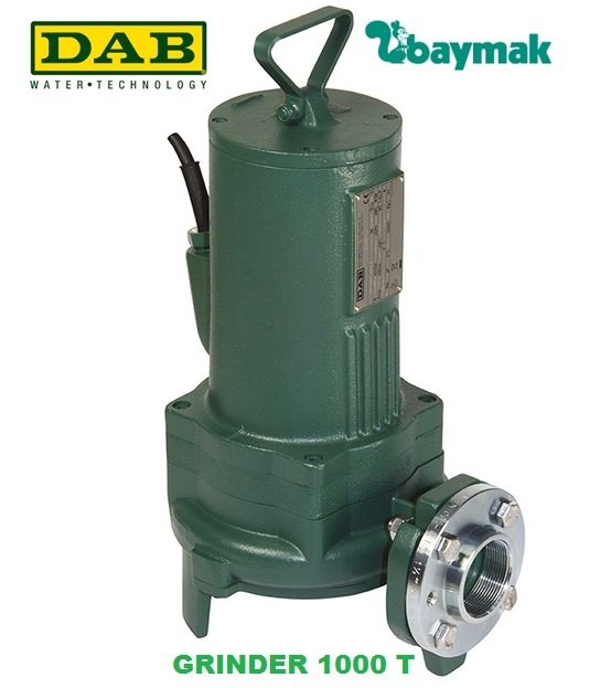 Dab  GRINDER 1000 T    1kW  380V   Parçalayıcı Bıçaklı Foseptik  Atık Su Dalgıç Pompa (Çelik öğütme sistemi)