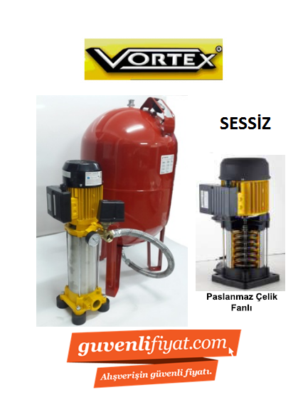 VORTEX VKP VD S/S 7-08M 3.HP 220V DİKEY MİLLİ PASLANMAZ ÇELİK KADEMELİ PAKET HİDROFOR