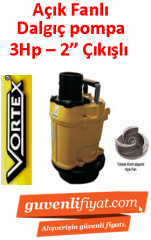 VORTEX KTZ 237 5HP 380V 2'' Çıkışlı Krom Açık Fanlı Dalgıç Pompa