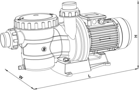 SUMAK SMHT 120 1.2HP 380V ÖN FİLTRELİ HAVUZ POMPASI