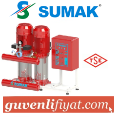 SUMAK SHT 16 B 750/7 EEY 2x7.5 HP 380V ÇİFT POMPALI ELEKTRİKLİ YANGIN HİDROFORU