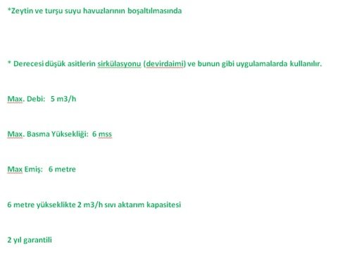 Altınay  AZ-SP    550W 220V  Zeytin Yağı Turşu Suyu Salamura Pompası