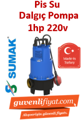 SUMAK SDF12 1HP 220v Açık Fanlı Pis Su Dalgıç Pompa