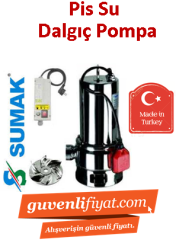 SUMAK SDF15/2 1.5HP 220v Açık Fanlı Pis Su Dalgıç Pompa (komple paslanmaz)