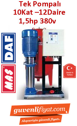 DAF DM1-3108 1.5Hp 380v Tek Pompalı Hidrofor (6kat-16daire)