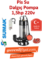SUMAK SDF14/2 1.5HP 220v Açık Fanlı Pis Su Dalgıç Pompa