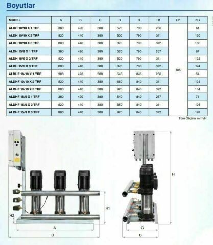 Alarko ALDH 4/6-1  2HP 220v Tek Pompalı Paket Hidrofor