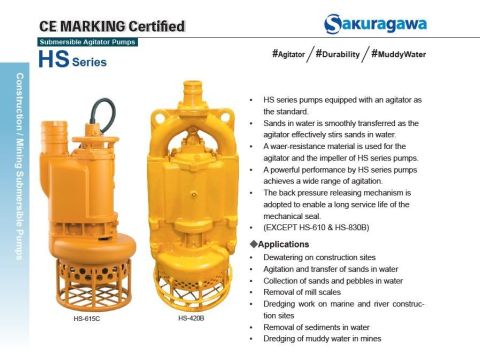 Sakuragawa HS-420B 15KW Ağır Hizmet Tipi Karıştırıcılı Çamur Dalgıç Pompa