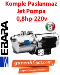 EBARA JEM 80 220V 0.8HP Komple Paslanmaz Jet Pompa