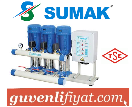 SUMAK SHT6C 180/10 3x1.35 HP 380V ÜÇ POMPALI TAM OTOMATİK PAKET HİDROFOR