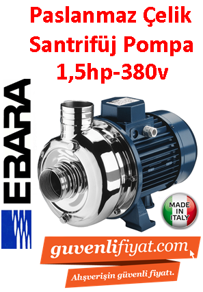 EBARA DWO 150 T 380V 1.5HP Paslanmaz Çelik Açık Fanlı Santrifüj Pompa