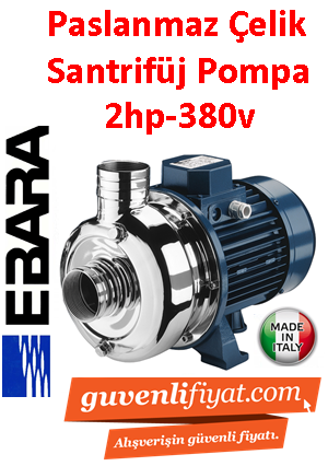 EBARA DWO 200 T 380V 2HP Paslanmaz Çelik Açık Fanlı Santrifüj Pompa