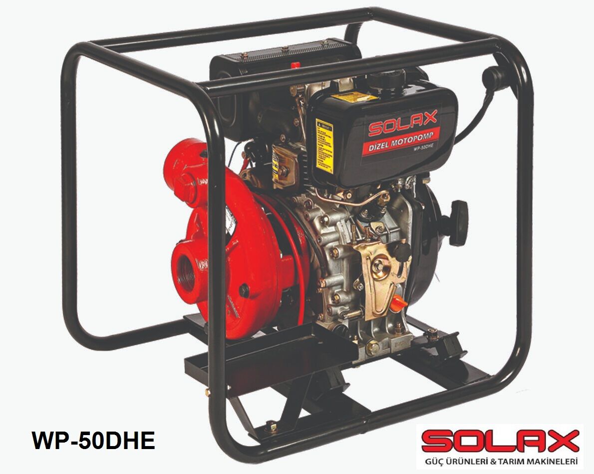 SOLAX WP-50DHE   2'' X 2''  İPLİ MARŞLI YÜKSEK BASINÇLI DİZEL SU MOTORU (MOTOPOMP-AKÜSÜZ)