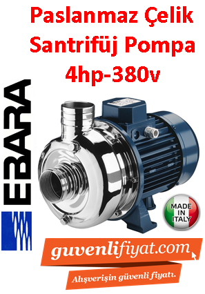 EBARA DWO 400 380V 4HP Paslanmaz Çelik Açık Fanlı Santrifüj Pompa
