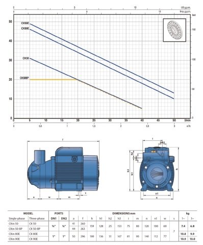 Pedrollo CK 50 (TRF)  0.5Hp 380V  Yakıt Pompası (Mazot ve Yağ Aktarım Pompası)