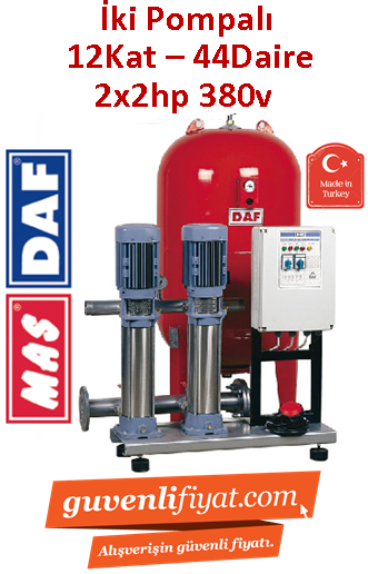 DAF DM2-3112 2x2Hp 380v İki Pompalı Hidrofor (12kat-44daire)