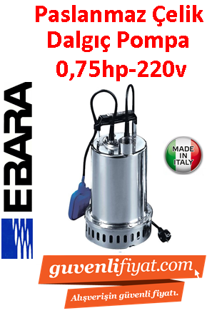 EBARA BEST 2 M 0.75HP 220V Paslanmaz Çelik Drenaj Dalgıç Pompa