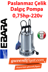 EBARA BEST 2 M 0.75HP 220V Paslanmaz Çelik Drenaj Dalgıç Pompa